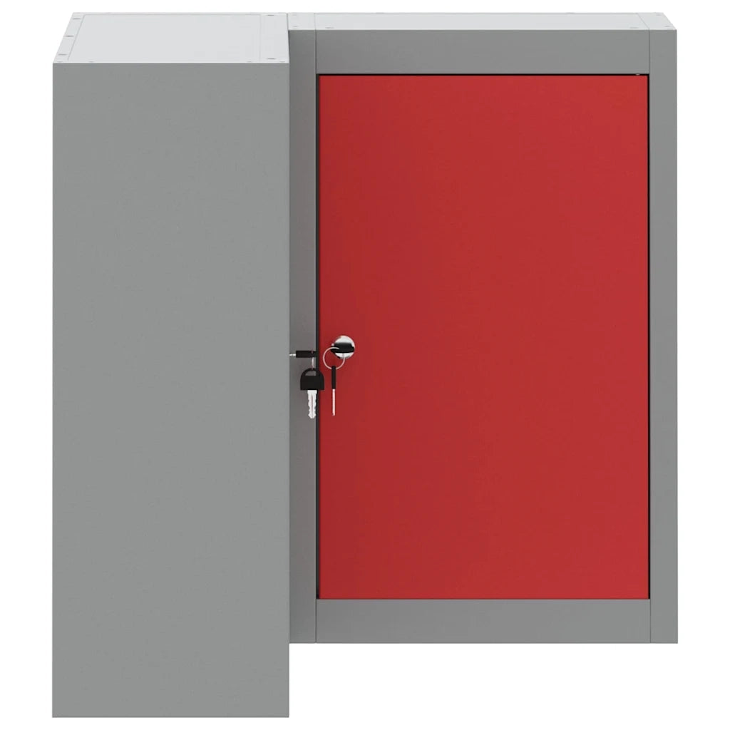 Mobile per attrezzi con blocco Rosso e Grigio 55 x 55 x 55 cm CFW3555491