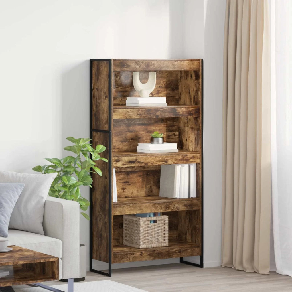 Armadio per Libri 2 pcs Quercia Fumosa 80 x 30 x 155 cm