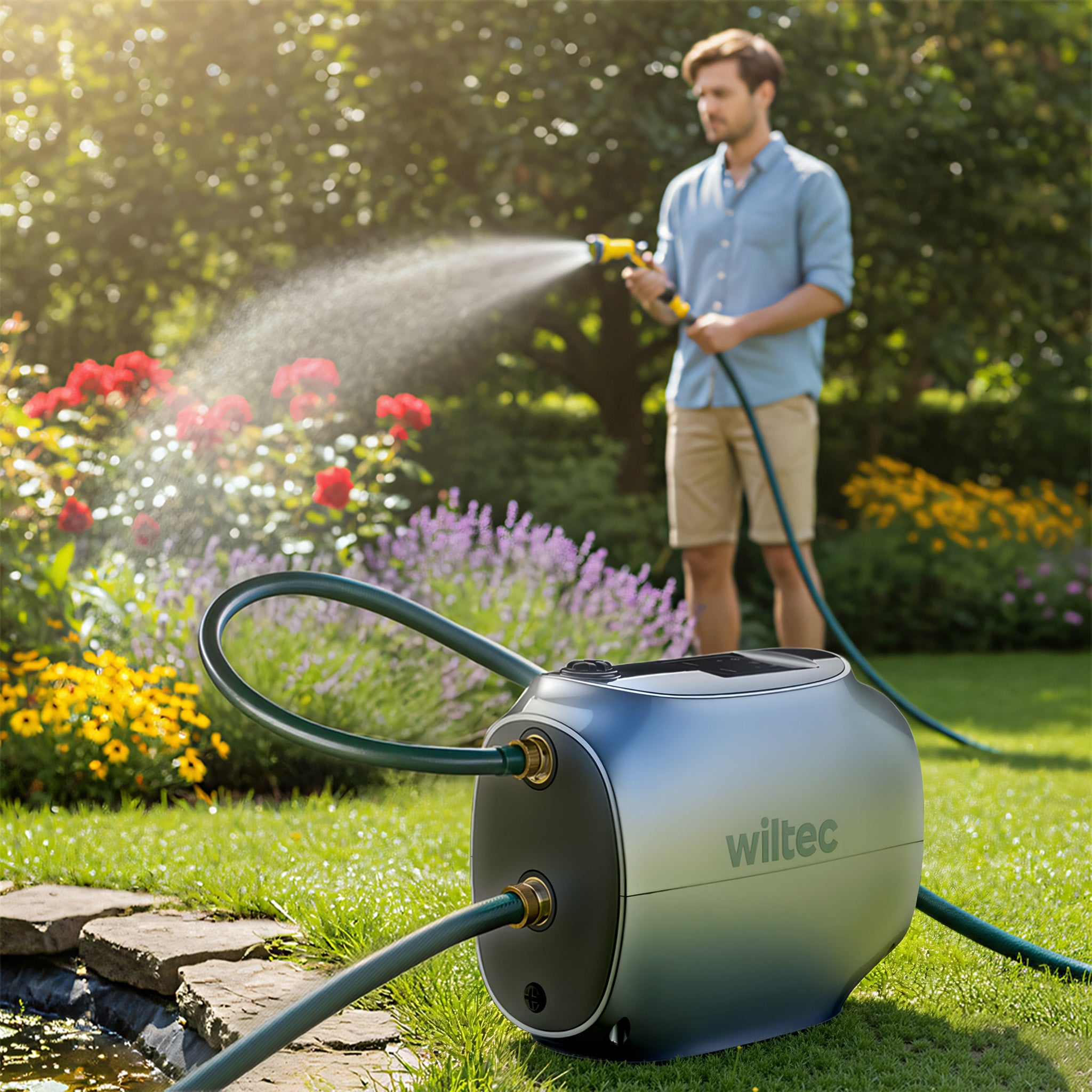 Pompa a trascinamento magnetico 750 W, funzionamento automatico con prevalenza di 55 m, pompa centrifuga per casa e giardino