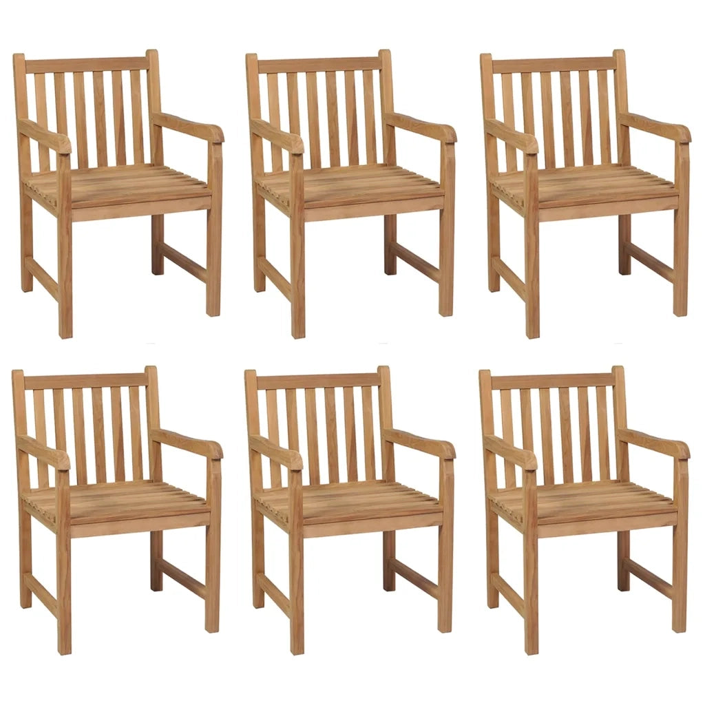 Sedie da Giardino 6 pz con Cuscini Beige in Massello di Teak 3073049