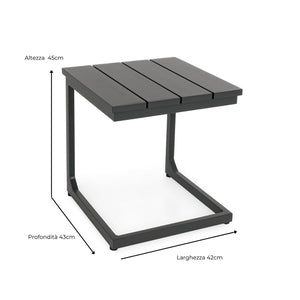 Tavolino design da Giardino Share grigio 41x41x45 cm in Alluminio Share Grigio