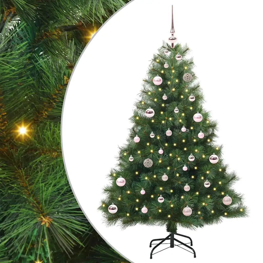 Albero di Natale | Decorazioni natalizie artificiale con 150 LED Verde 150 cm PE e PVC