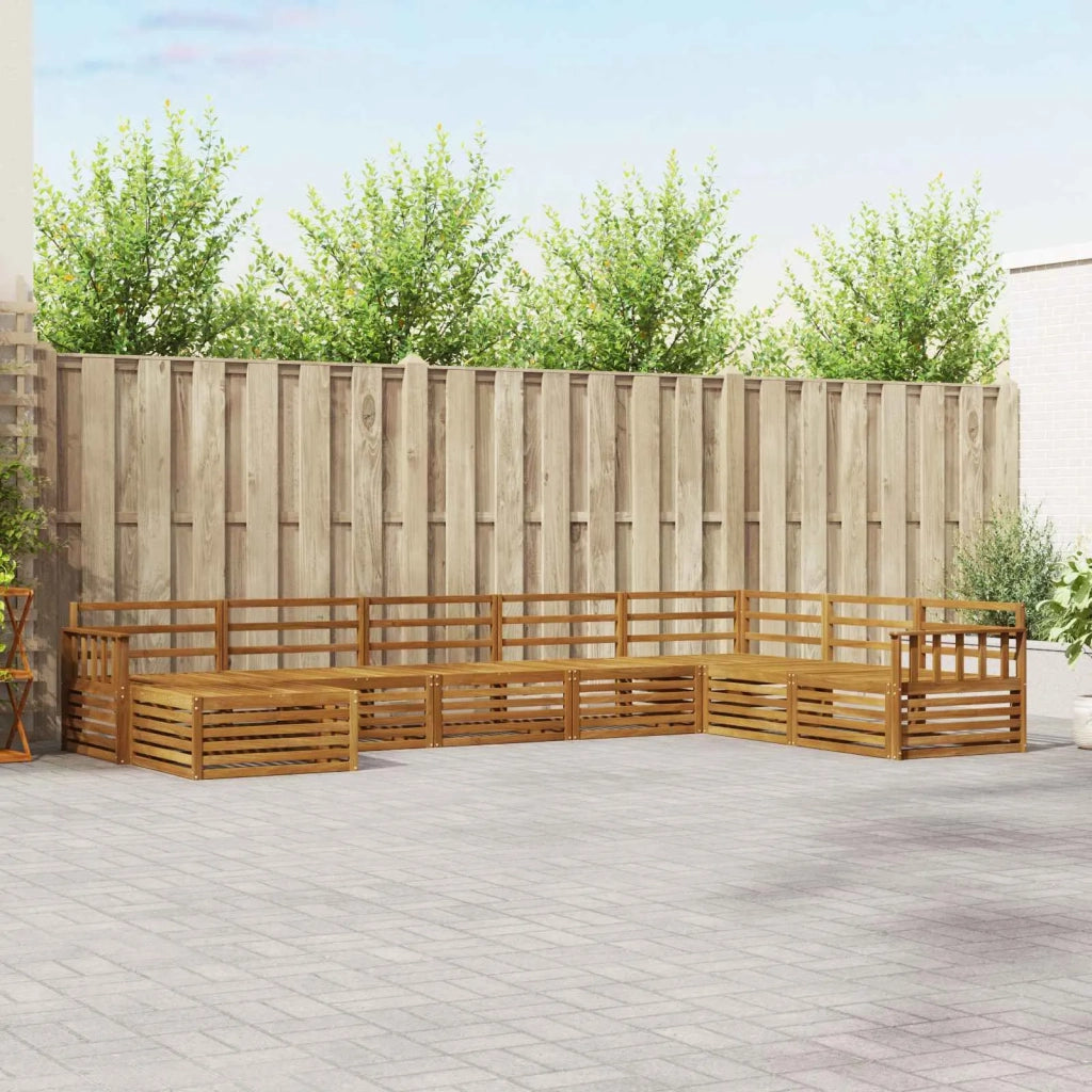 Set divani 8 pcs Naturale Legno di Acacia Massello 3373929