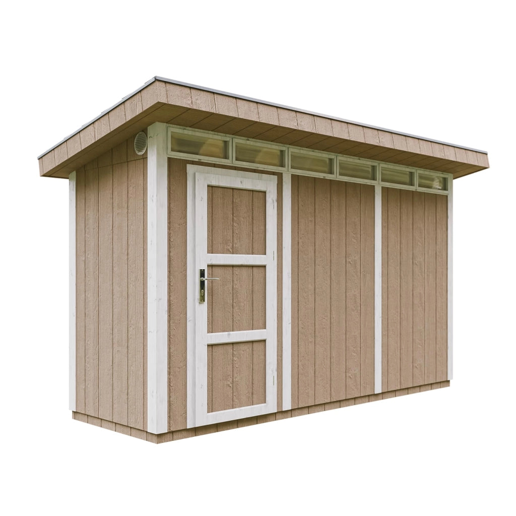 Casetta da Giardino di QUALIT? PREMIUM 4,3m?²-L161xW411cm - TIMBELA M902-TERRA BROWN
