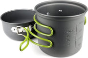 Set di pentole da campeggio esterno 2 in 1 in alluminio leggero e anodizzato in acciaio inossidabile - set di cottura esterno composto da 2 pentole con manici in plastica