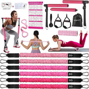 Impianto di Pilates a Barre - Banda di Resistenza in Gomma Elastica - Attrezzatura di Fitness da Casa - Yoga e Stirenamento - 180lbs/250lbs - 3 Sezioni