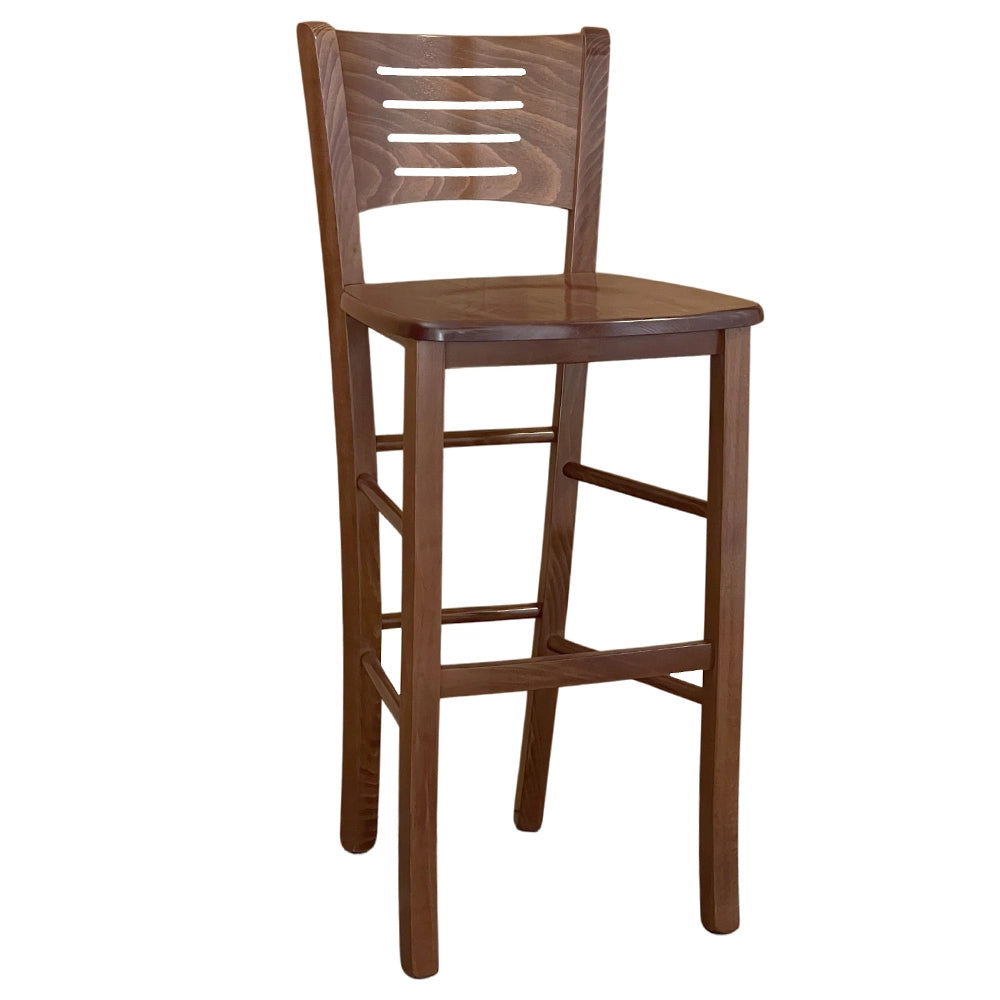 Sgabelli bar alti verona in legno noce scuro h 73 con seduta massello x 2