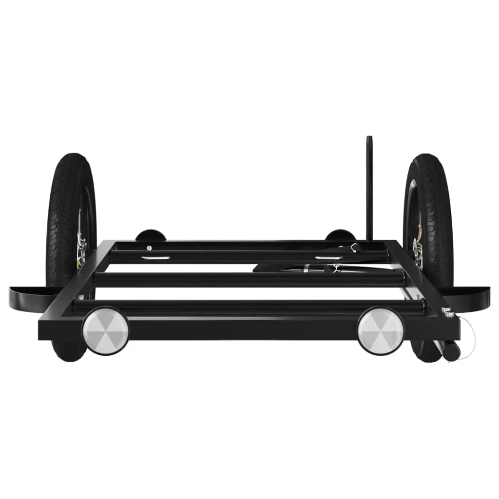 Rimorchio/carrello per il trasporto di biciclette 122 x 53 x 28 cm ferro nero 02_0044059