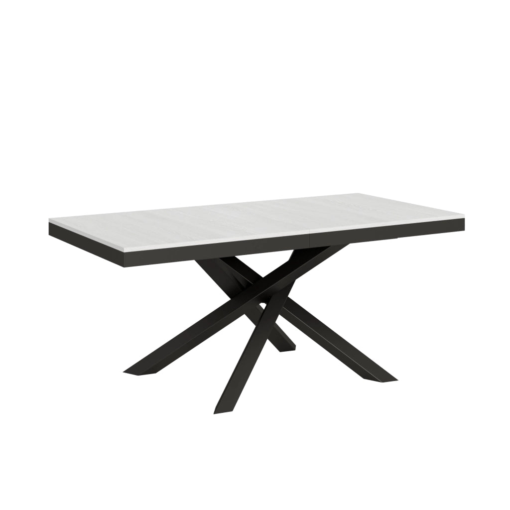 Tavolo allungabile 90x180/440 cm Volta Evolution Bianco Frassino telaio Antracite