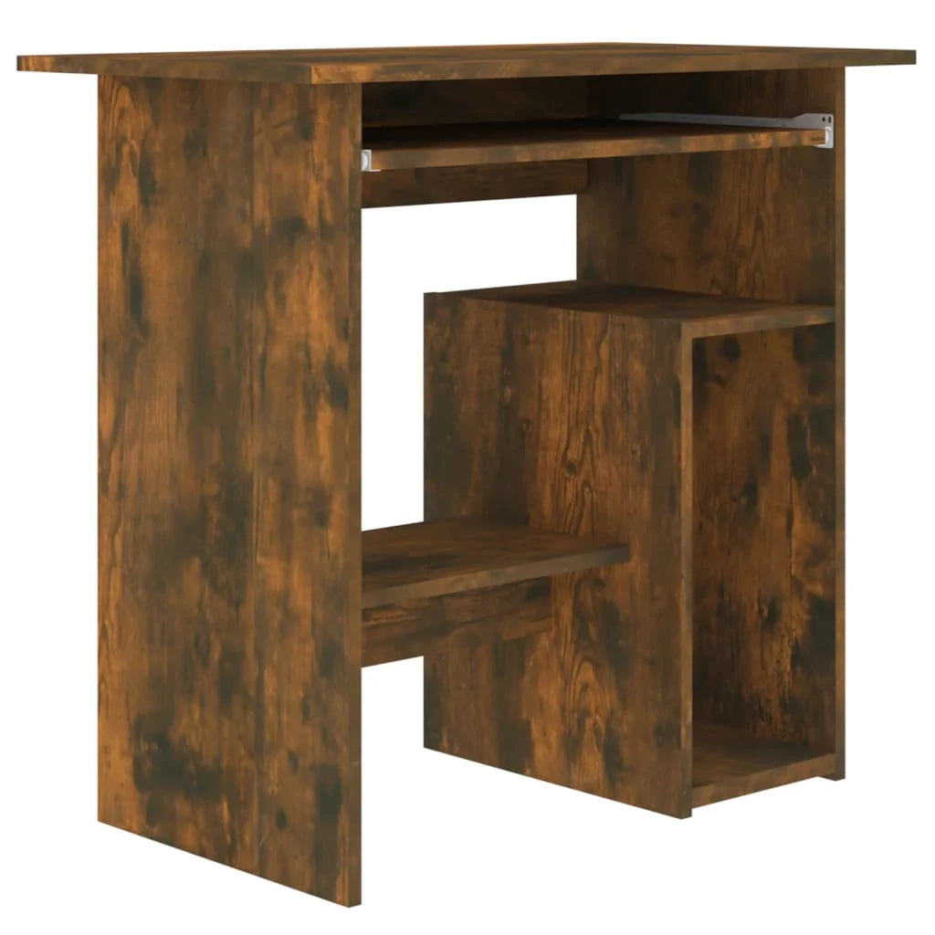 Scrivania da ufficio postazione di lavoro mobile per computer studio rovere affumicato 80 x 45 x 74 cm legno ingegnerizzato marrone 02_0023590