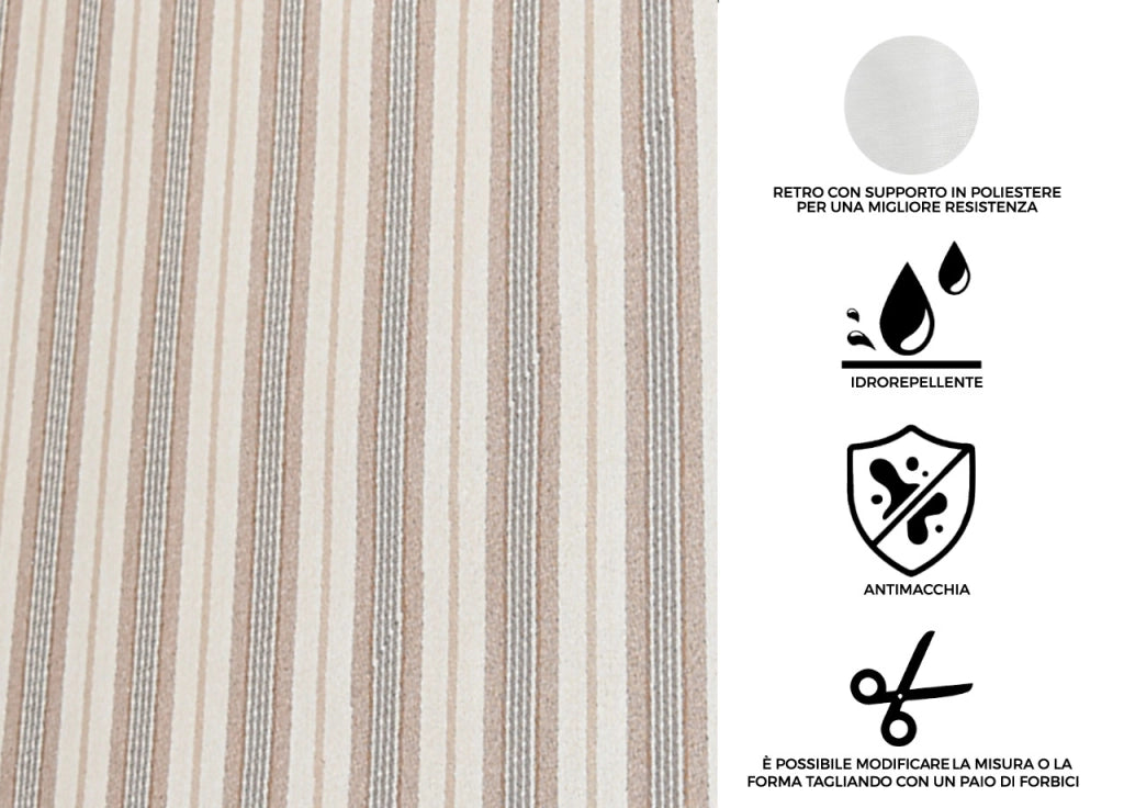 Tovaglia Antimacchia PVC Proteggi Tavolo Maniva Glitter Riga - 140x190 - D4 Beige