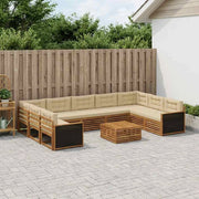 Set di divani da esterno 10 pz Naturale e Beige 3383856
