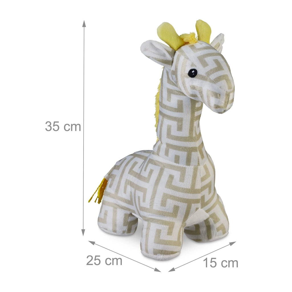 Fermaporta decorativo a forma di giraffa 40 x 20 x 15 cm atmosfera accogliente in tessuto multicolore 13_0013489
