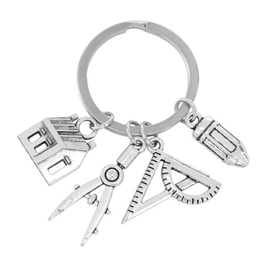 Porta chiavi per architetti - Geometria lineare - Unico e sostenibile - Formato compatto - Ideale come regalo - Adatto per le chiavi