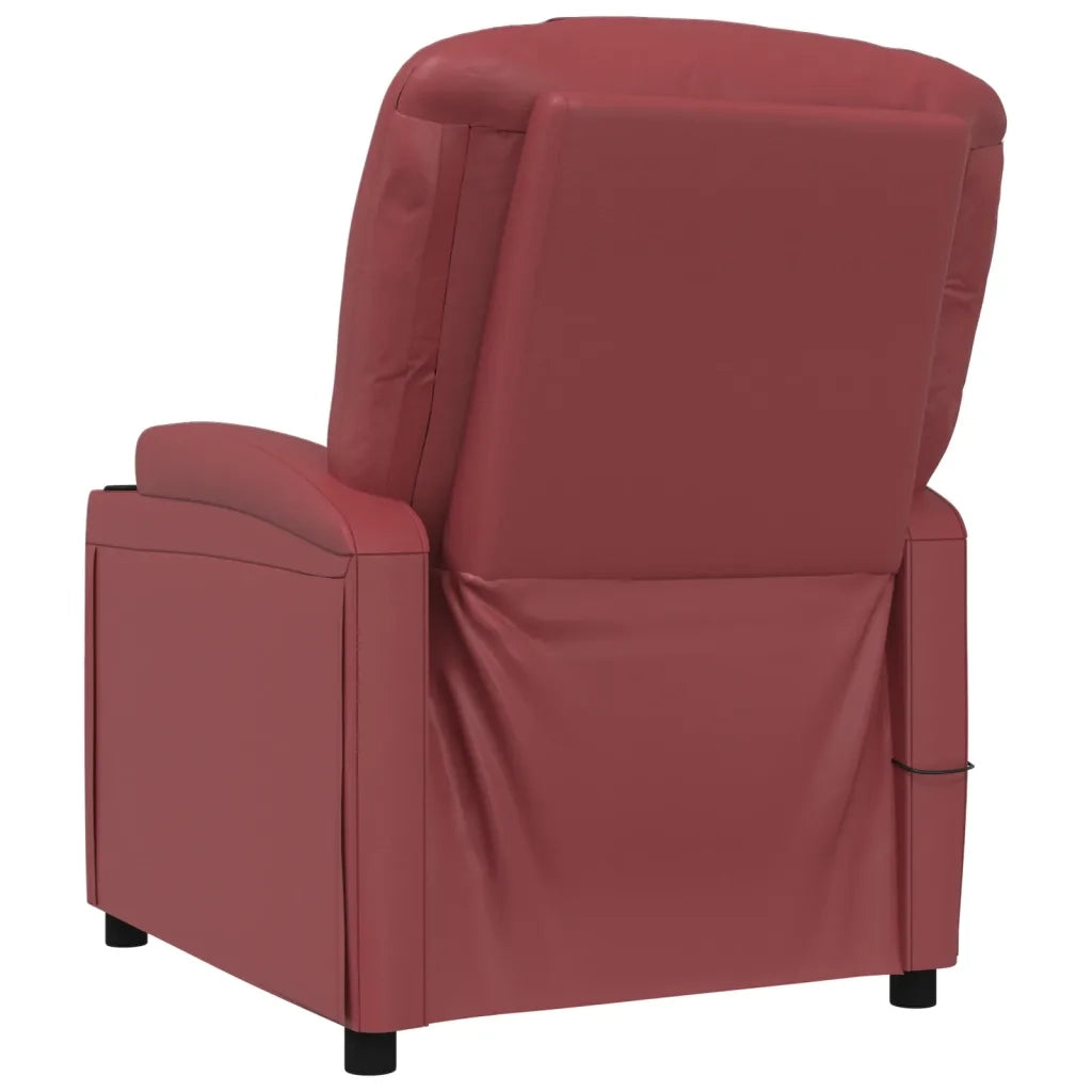 Divano Sedia-Poltrona Massaggiante Rosso Vino in Similpelle 756079
