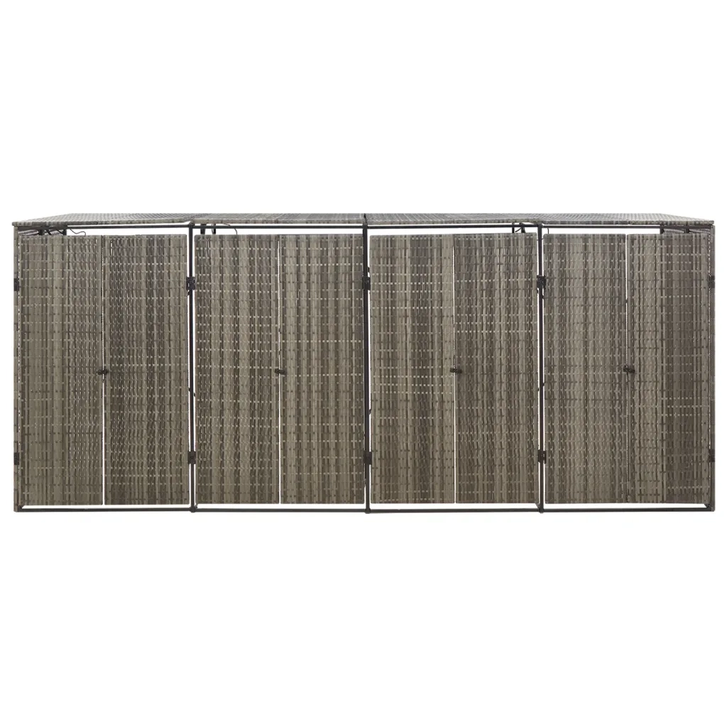 Copribidone Quadruplo Grigio 274x80x117 cm in Polyrattan cod mxl 50048