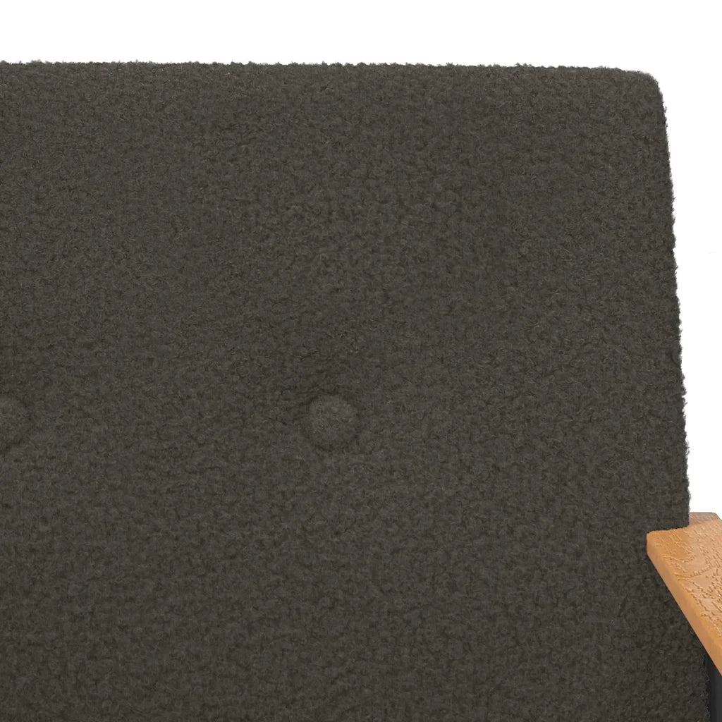Poltrona | Sedia Relax Grigio scuro Tessuto simile alla lana ricci