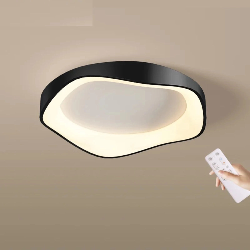 Plafoniera a led lampada da soffitto stile moderno luce dimmerabile telecomando 38w Nero