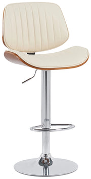 Sgabello da bar Clawson in ecopelle cromata 1