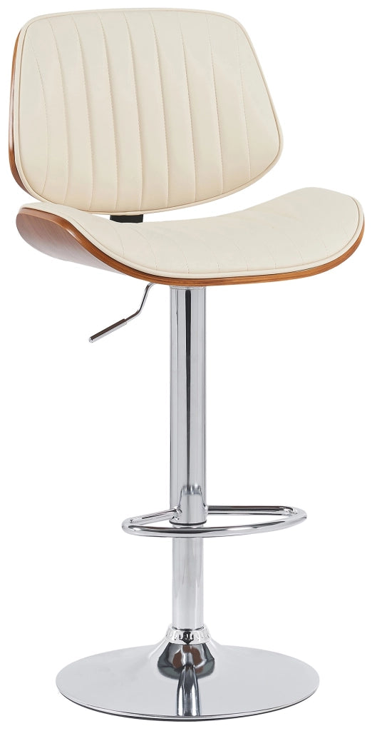 Sgabello da bar Clawson in ecopelle cromata 1