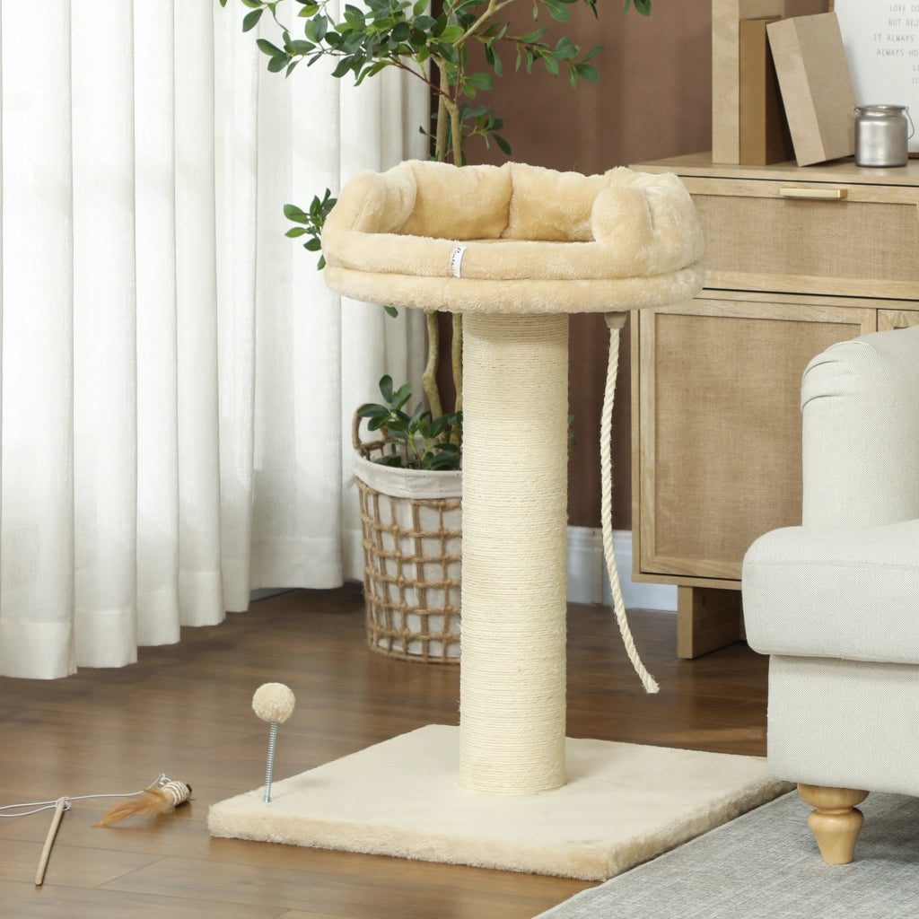 Arbre ¨¤ chat grattoir con piattaforma, palla e corda ¨C zephmum ¨C 55x55x83 cm