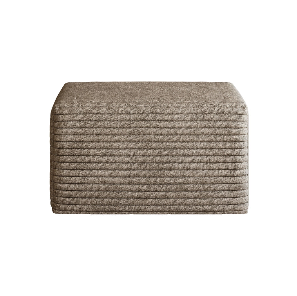 OTTOMANA modulare in tessuto effetto corduroy, color cammello