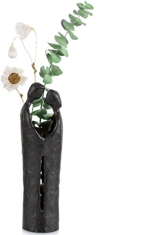 Regalo di ferro per donna - Scultura metallica decorativa per casa - Figurine nere in stile romantico - Decorazione per coppia - Accessori per donna