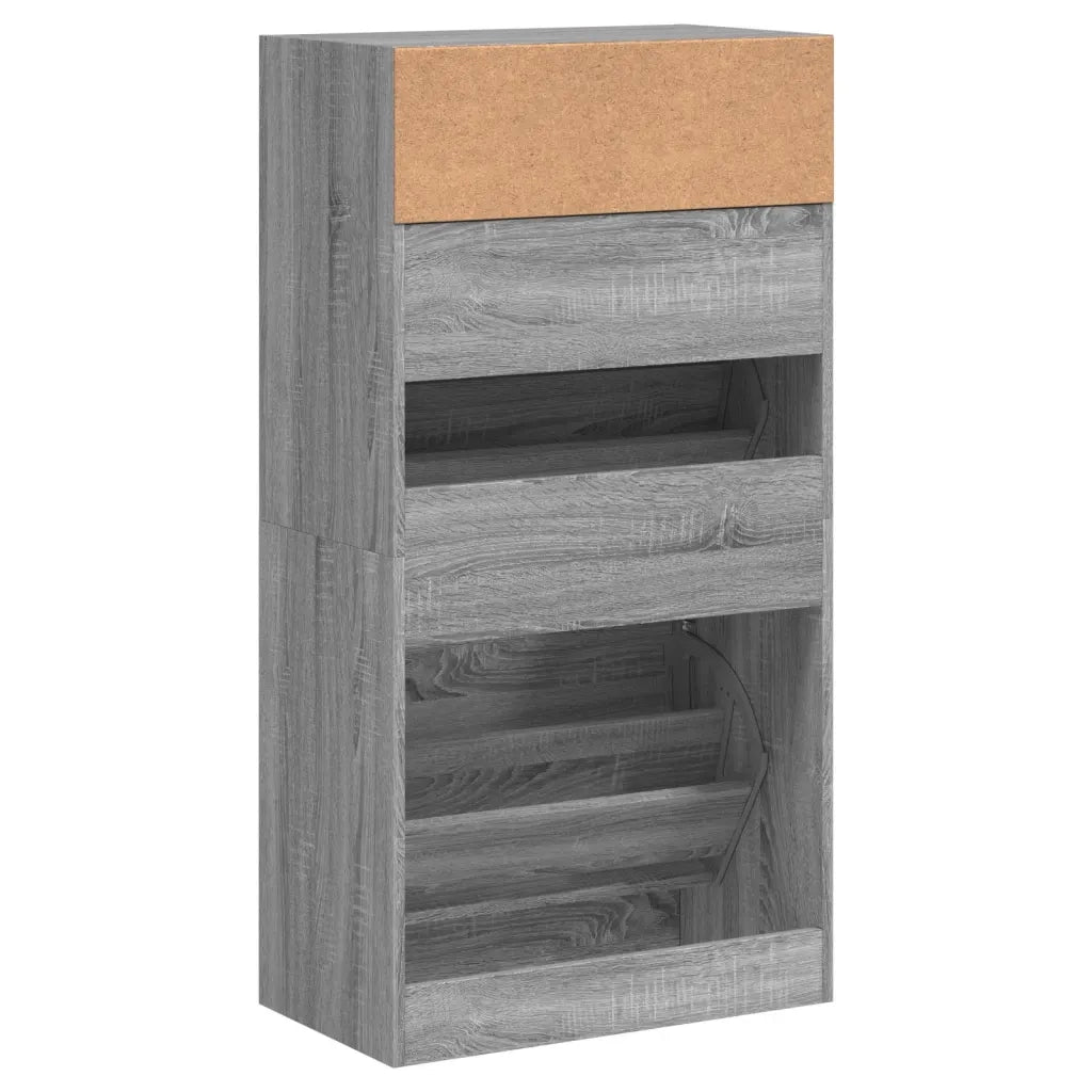 Scarpiera-Scaffale per scarpe Grigio Sonoma 60x34x116 cm in Legno Multistrato