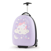 Valigia con ruote per bambini 33 x 26 x 48-81 cm rigida organizzata fantasia PC colorata blu/viola 20_0020982