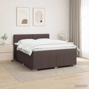 Letto Box Spring LED con Materasso Marrone Scuro 180 x 200 cm 3455671