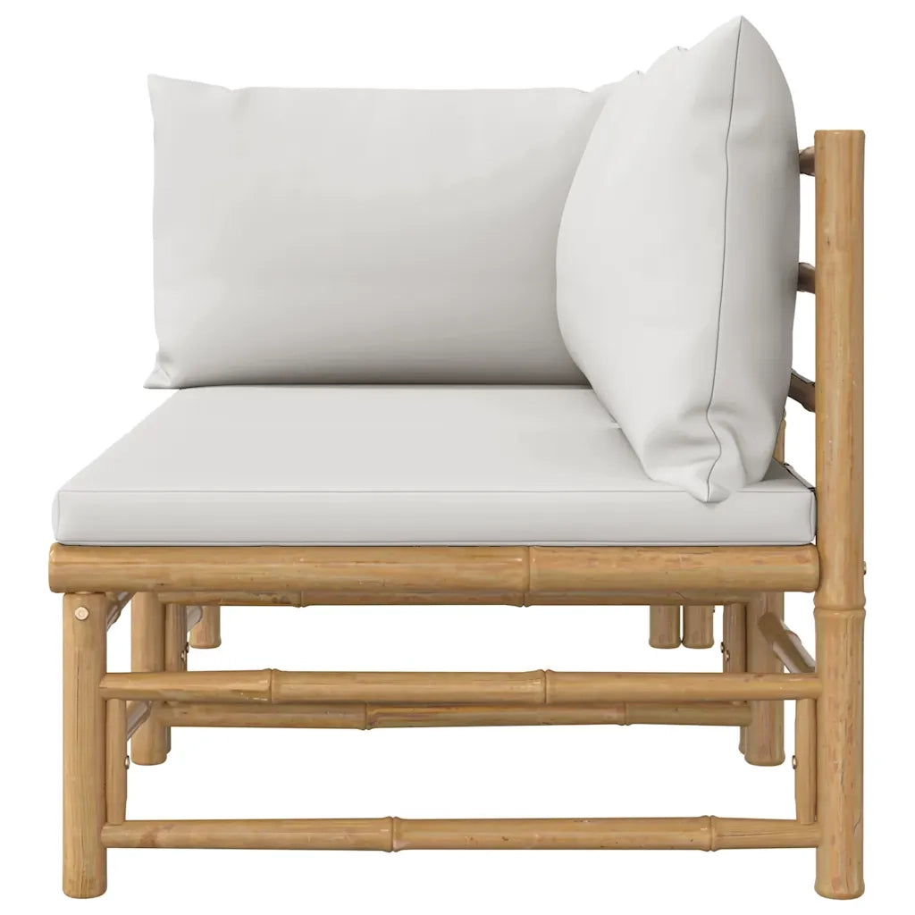 Salotto da Giardino-Set Salotto da Giardino 2pz con Cuscini Grigio Chiaro Bamb¨´ 309441