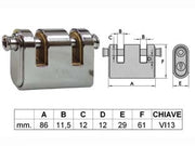 LUCCHETTO CORAZZATO A DUE BOCCHE PANZER  mm.86 (art.4126)    VIRO
