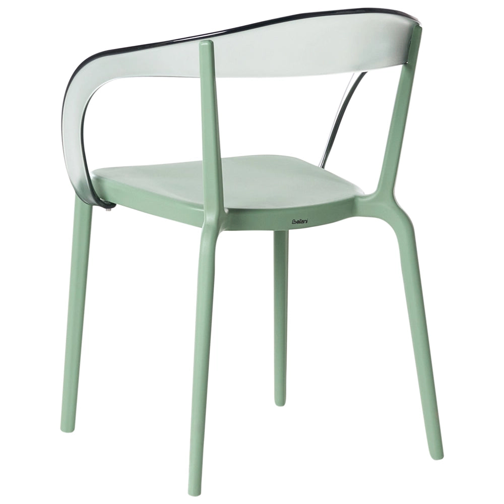 Set di 4 sedie da giardino verde Materiale sintetico Plastica Interno Esterno Giardino con braccioli Sala da pranzo Stile moderno minimalista