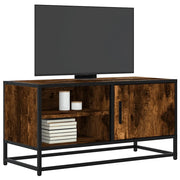 Mobile TV Rovere Fumo 80x34,5x40 cm Legno Multistrato e Metallo