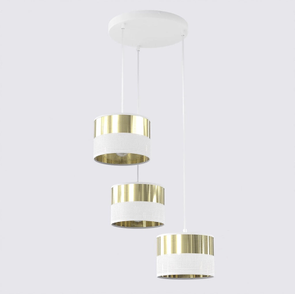 Lampadario LUX Emibig bianco oro metallico 3xE27