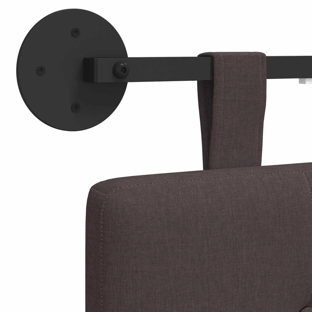 Testiera sospesa Con luce LED Marrone Scuro Tessuto