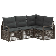 Set Divano da Giardino 4 pcs Grigio polyrattan 3435704