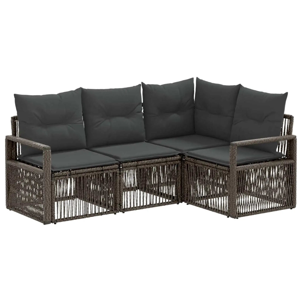 Set Divano da Giardino 4 pcs Grigio polyrattan 3435704