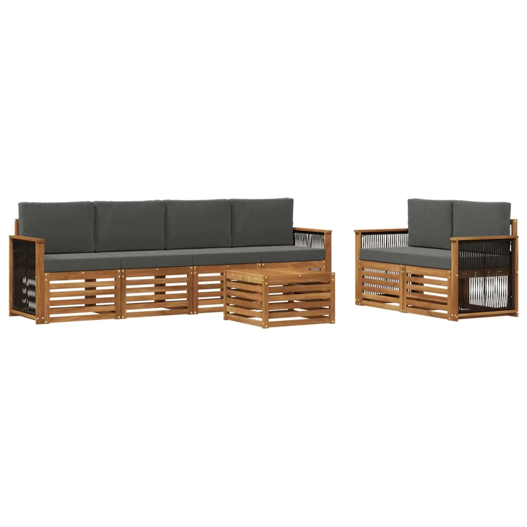 Set di divani da esterno 7 pz Naturale e Antracite 3384053