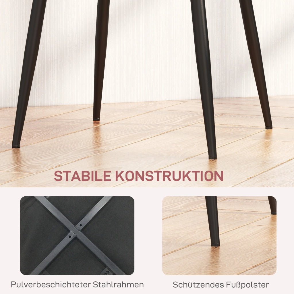 Set di 4 Sedie da Pranzo con Schienale in Velluto ¨C zephmum ¨C Rosa 45x54x87 cm