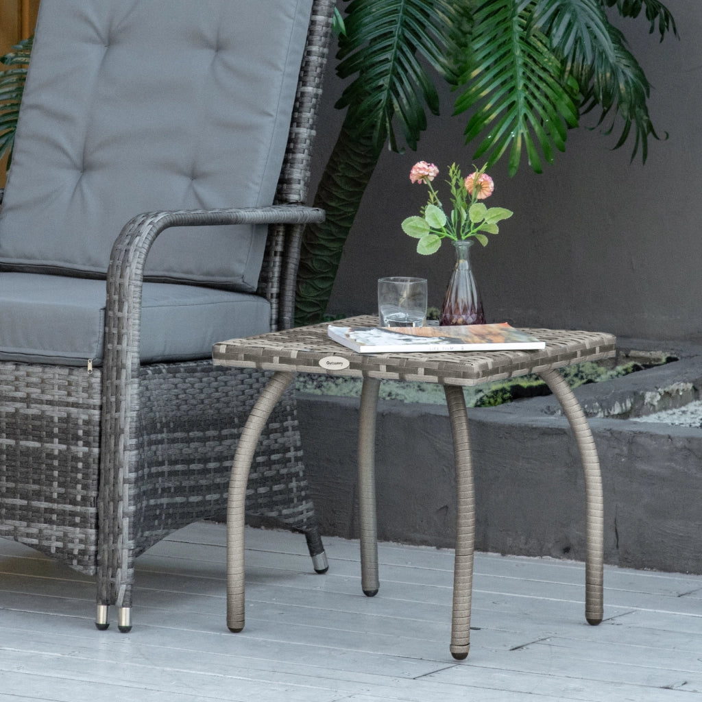 Tavolino da Giardino ¨C zephmum ¨C Grigio in Rattan Sintetico
