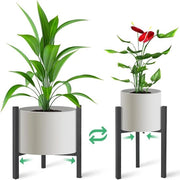 Set di vasi fiorali in metallo per interno, stendardo per piante metallico in nero, set di vasi per interno