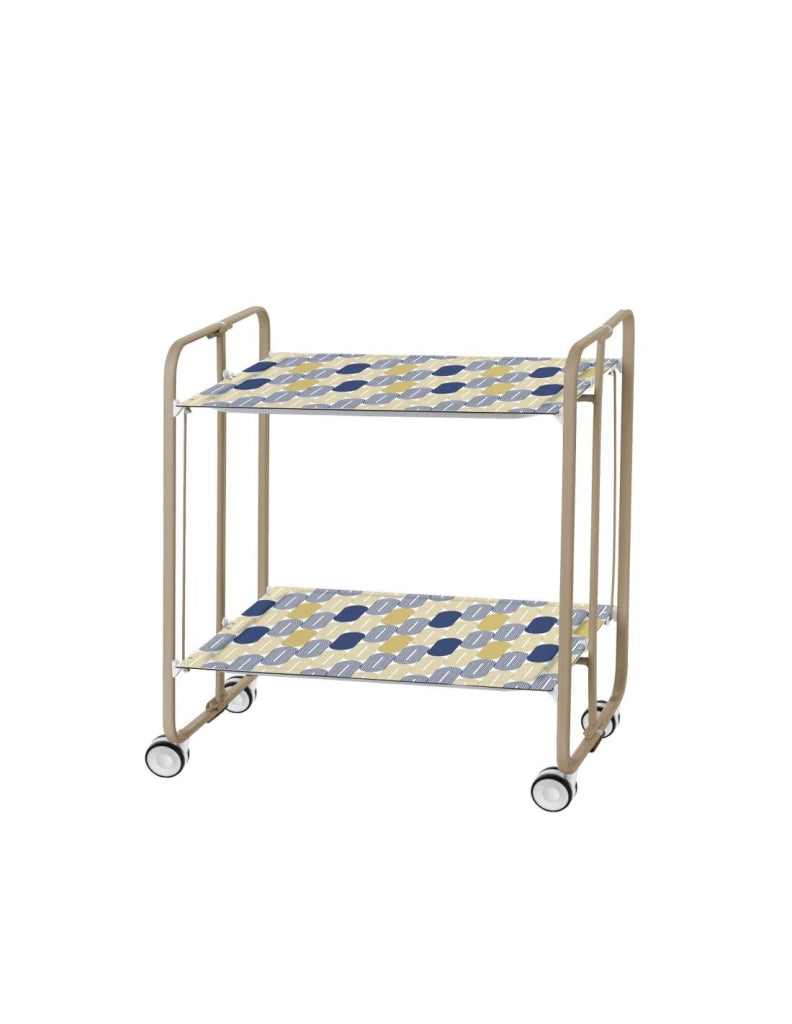 Carrello da cucina pieghevole sabbia con ruote BAUHAUS 2 ripiani