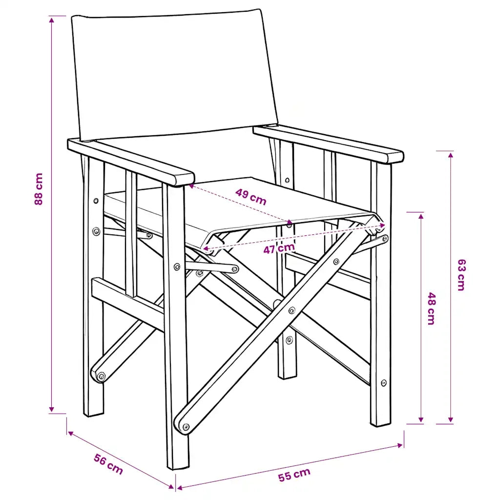Sedia da Regista in Legno Massello di Acacia 45596