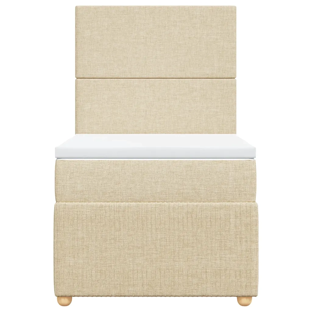 Giroletto a Molle con Materasso Crema 90x200 cm inTessuto 3294237