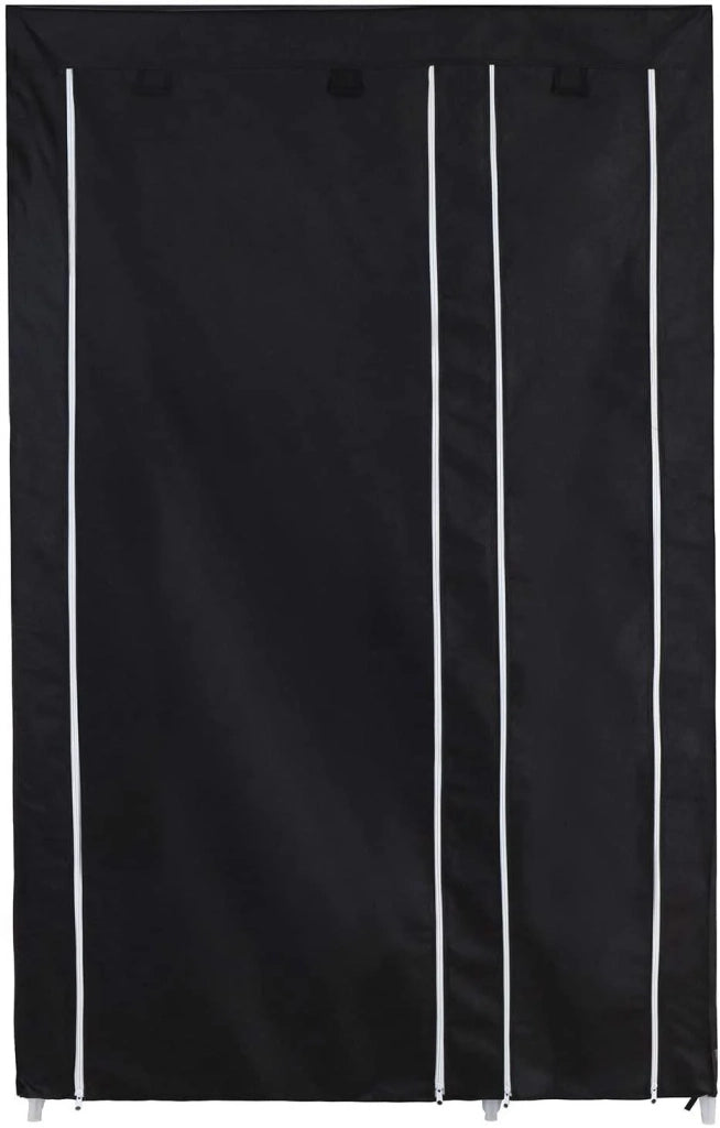 Armadio pieghevole porta abiti tela 175 cm nero 12_0000198