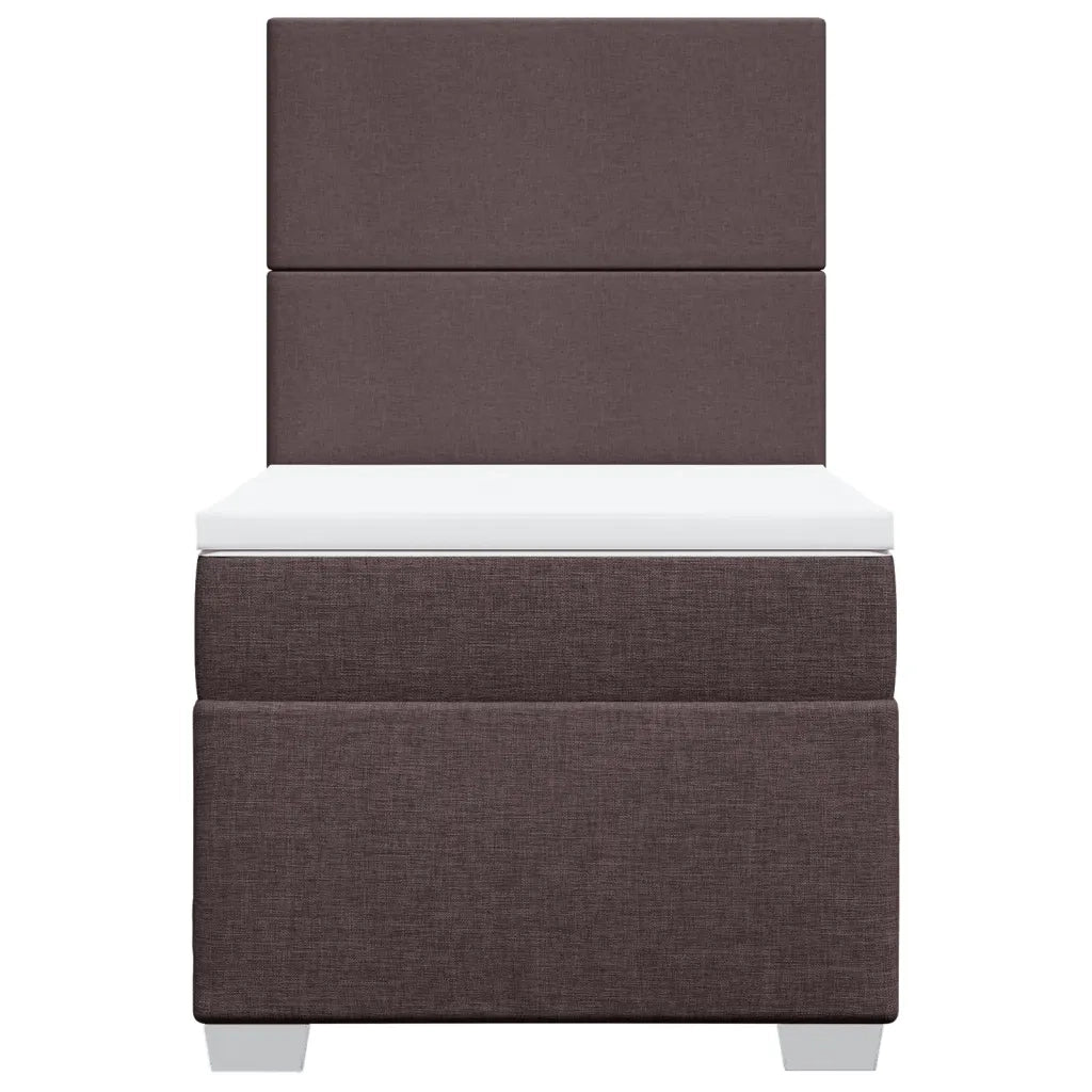 Giroletto a Molle con Materasso Marrone Scuro 90x190cm Tessuto