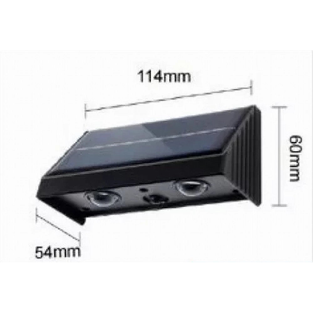 Trade Shop - Applique Led Con Pannello Solare A Parete 3 W Ip65 Luce 3000k 6500k Nero Yh0615 -