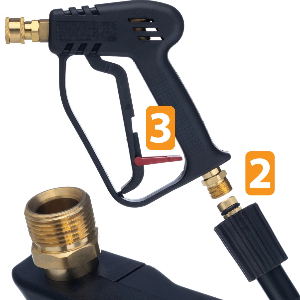 Pistola per Idropulitrice 5000PSI – Connessione M22 e Attacco Rapido 1/4" | Max 300°C, 300 Bar