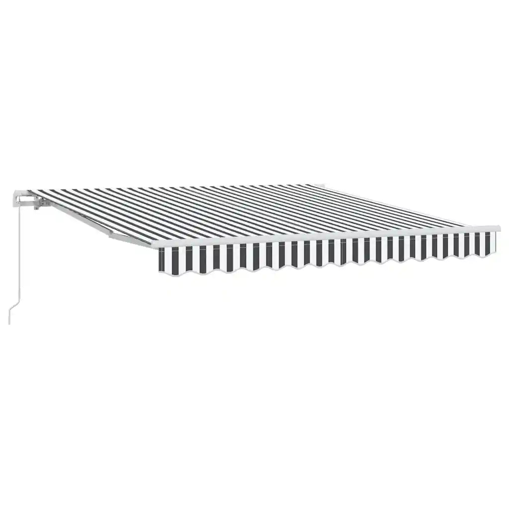Tenda da Sole Retrattile Manuale-Tenda parasole per Patio Antracite e Bianco 300x250 cm